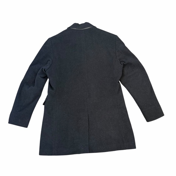 Banana Republic Mens Peacoat Wool Double Breasted Coat Black Large - Picture 5 of 6